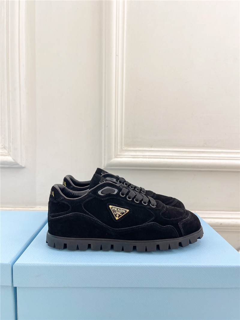 Pra*a faded suede sneakers black