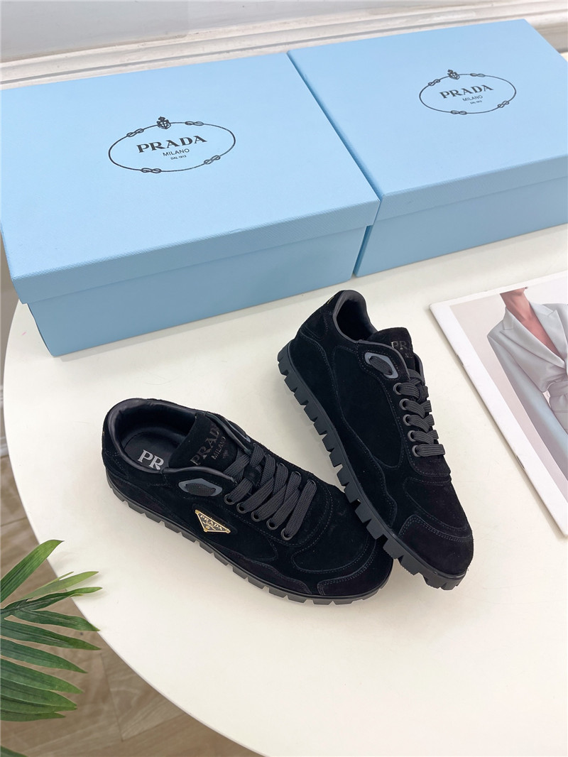 Pra*a faded suede sneakers black