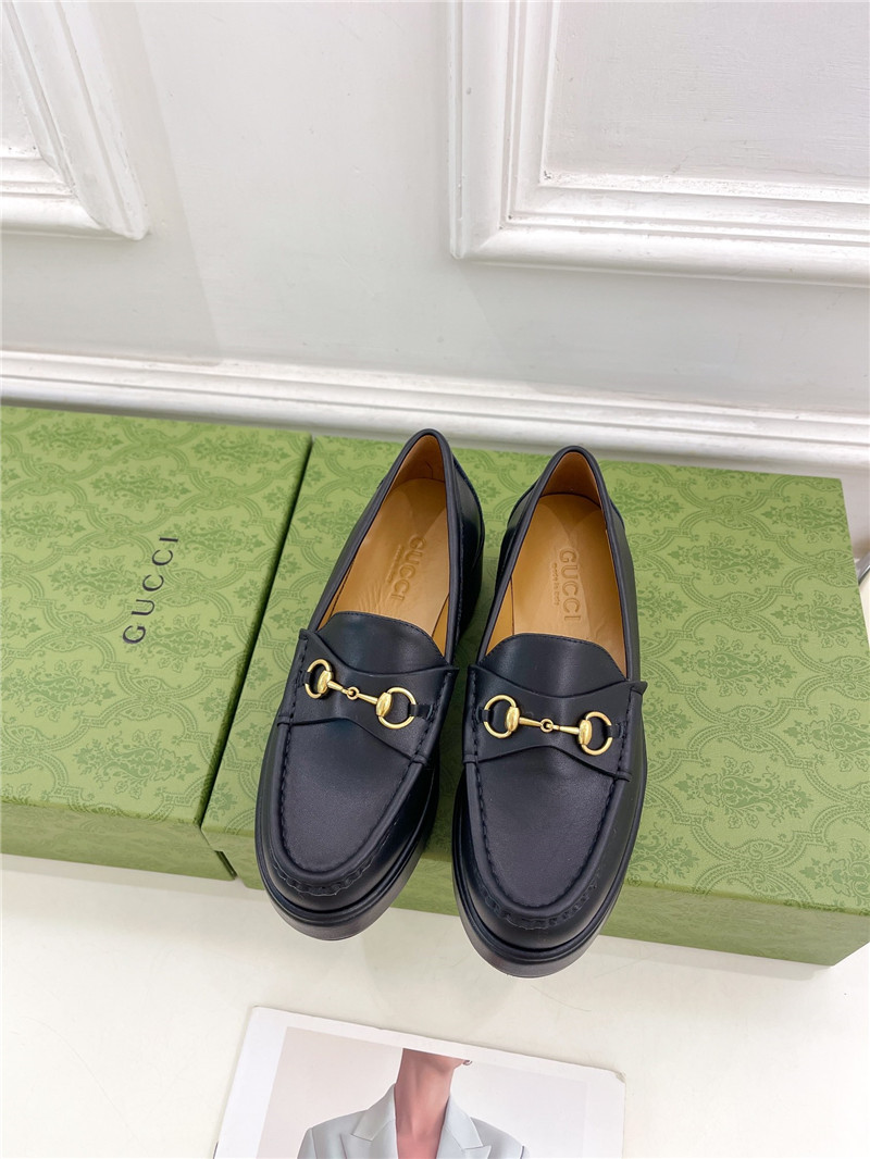 Gvc*1 horsebit wedge loafer in black leather
