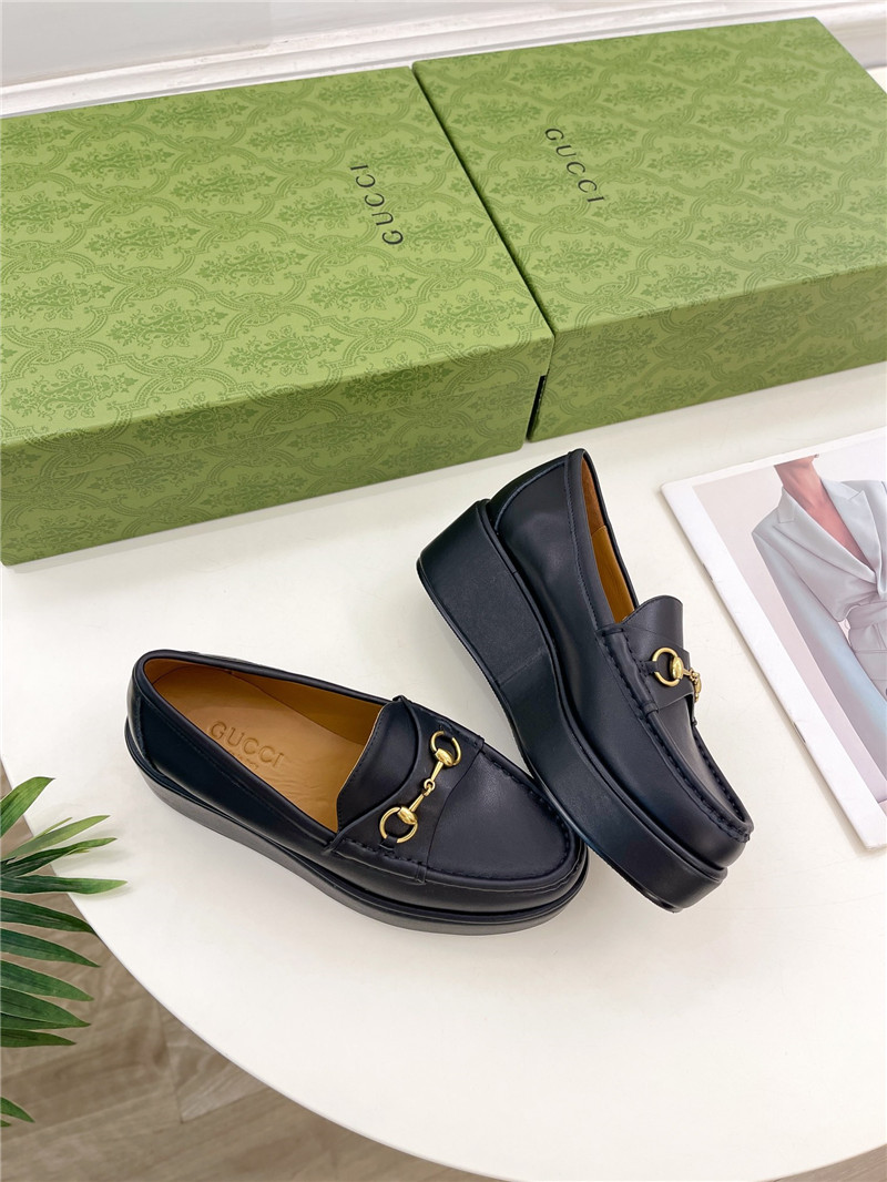 Gvc*1 horsebit wedge loafer in black leather