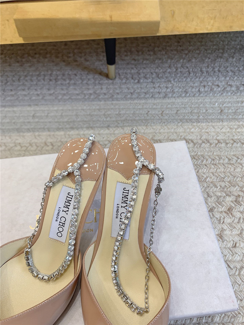 J1m*y Ch00 saeda sandal 100 nude patent with crystal