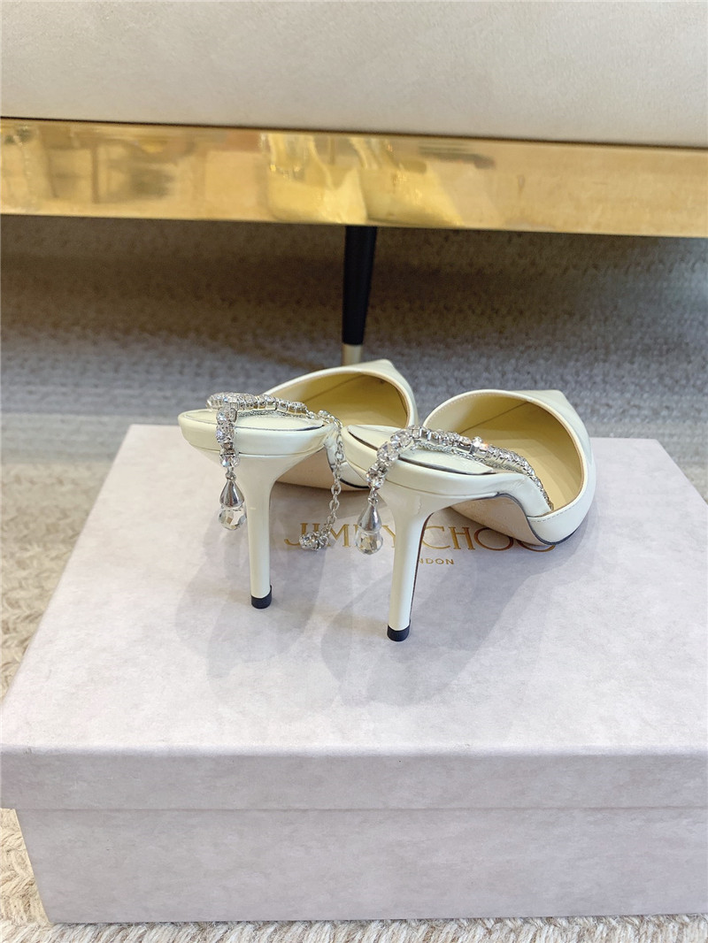 J1m*y Ch00 saeda sandal 100 ivory patent with crystal