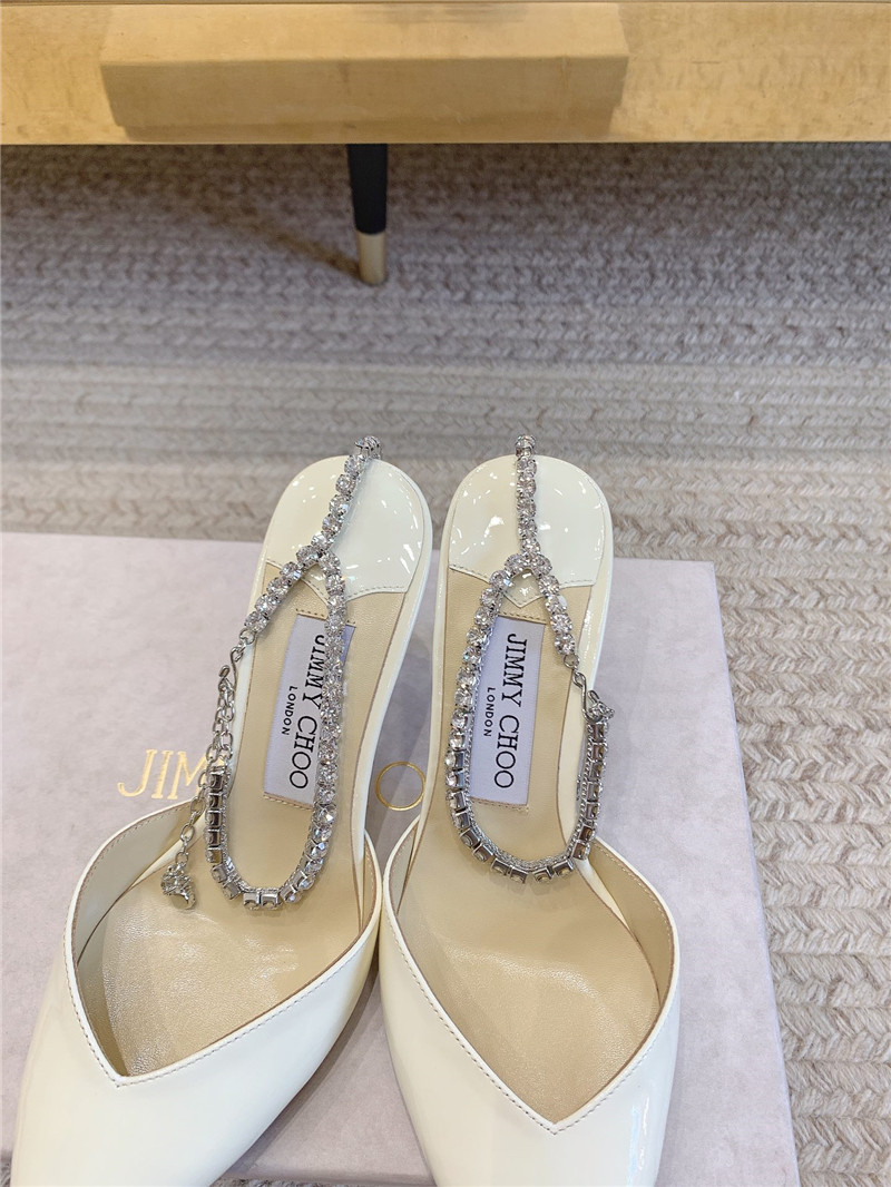 J1m*y Ch00 saeda sandal 100 ivory patent with crystal