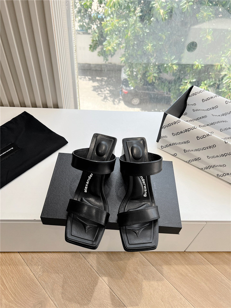 A1exa*der wang mila 85mm sandal in black leather