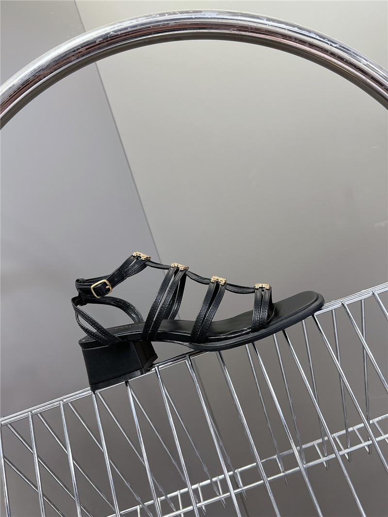 Ce1i*e clemence multi triomphe sandals in black lambskin