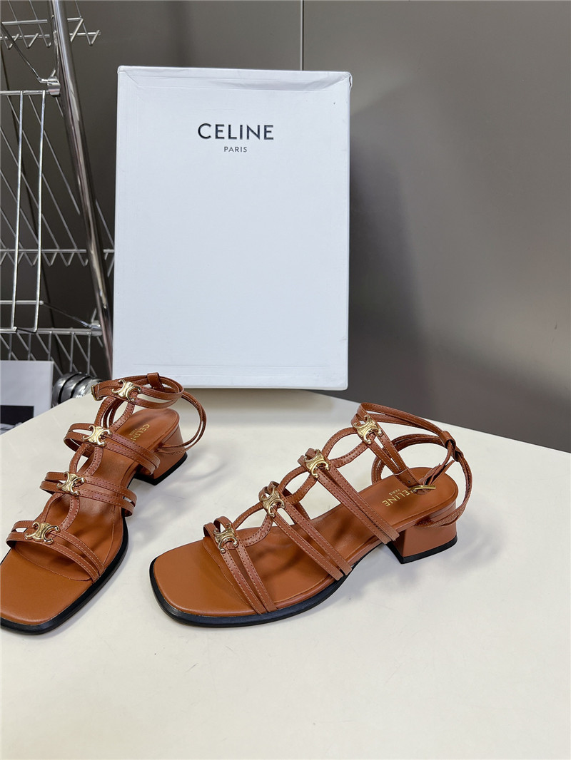 Ce1i*e clemence multi triomphe brown lambskin sandals