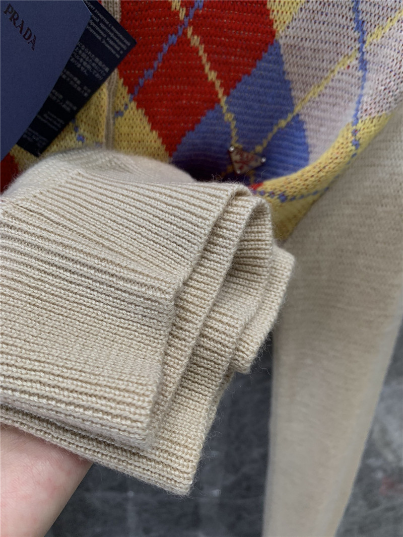 Pra*a knitted polo long sleeve sweater replicas clothes