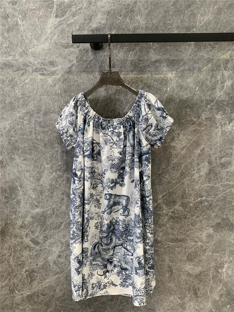 D10r animal jungle print one shoulder dress replica clothing
