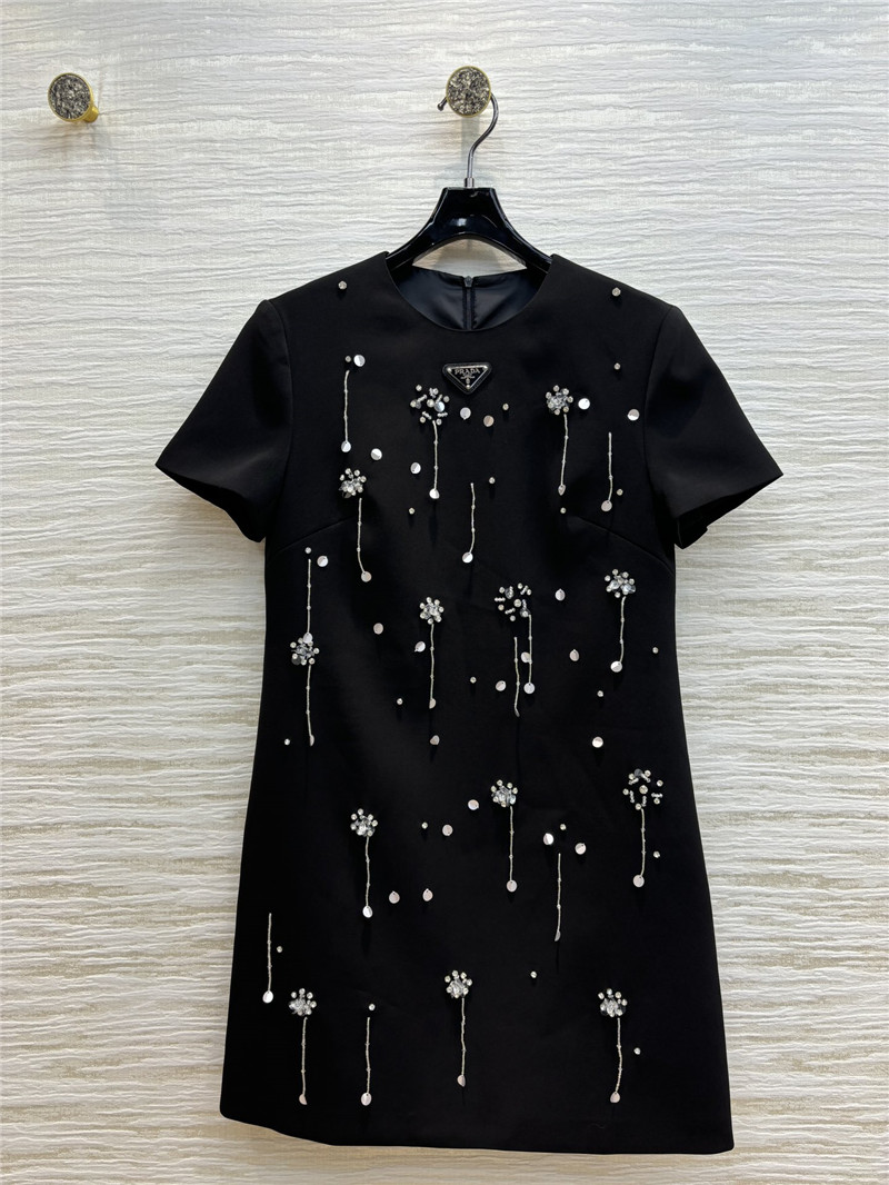 Pra*a short sleeve round neck dress replicas clothes