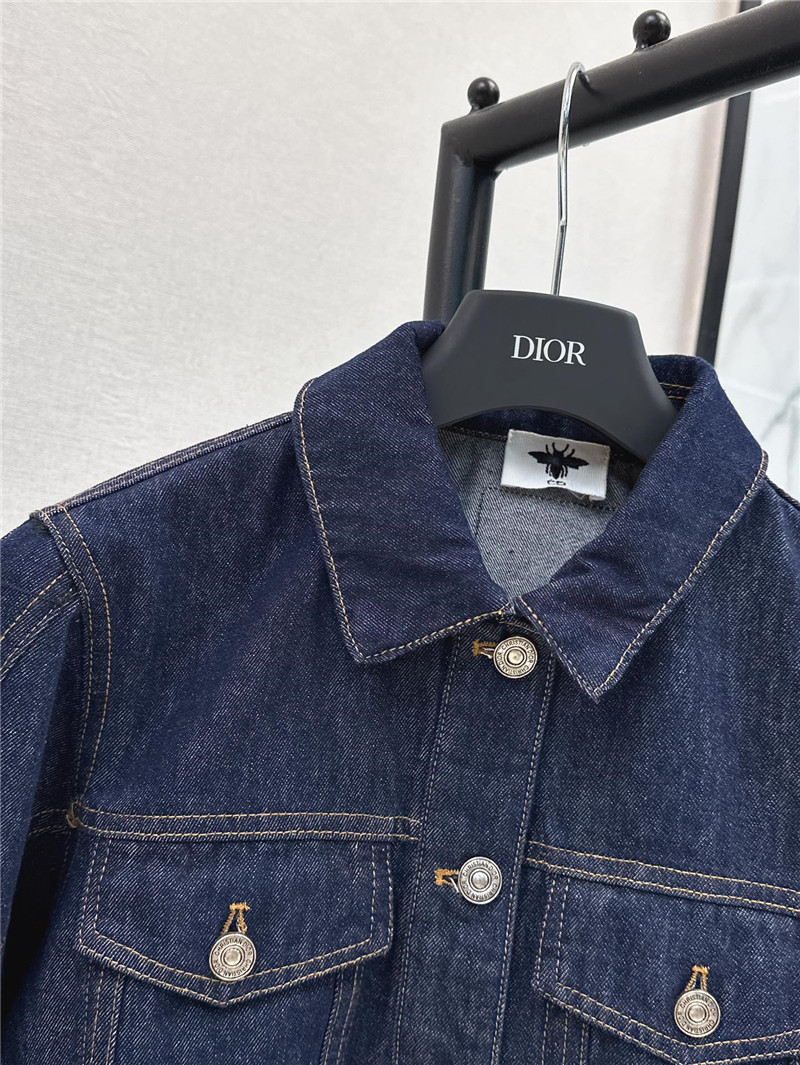 D10r puff sleeve lapel denim jacket replica clothes