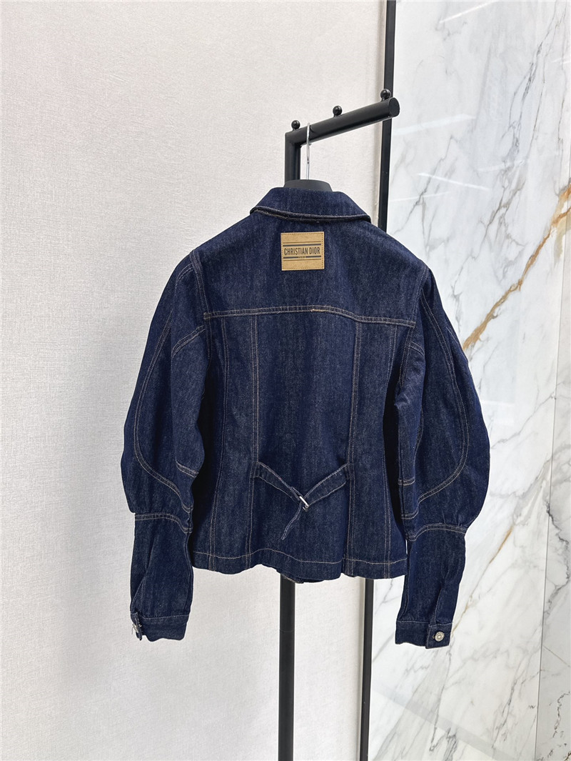 D10r puff sleeve lapel denim jacket replica clothes