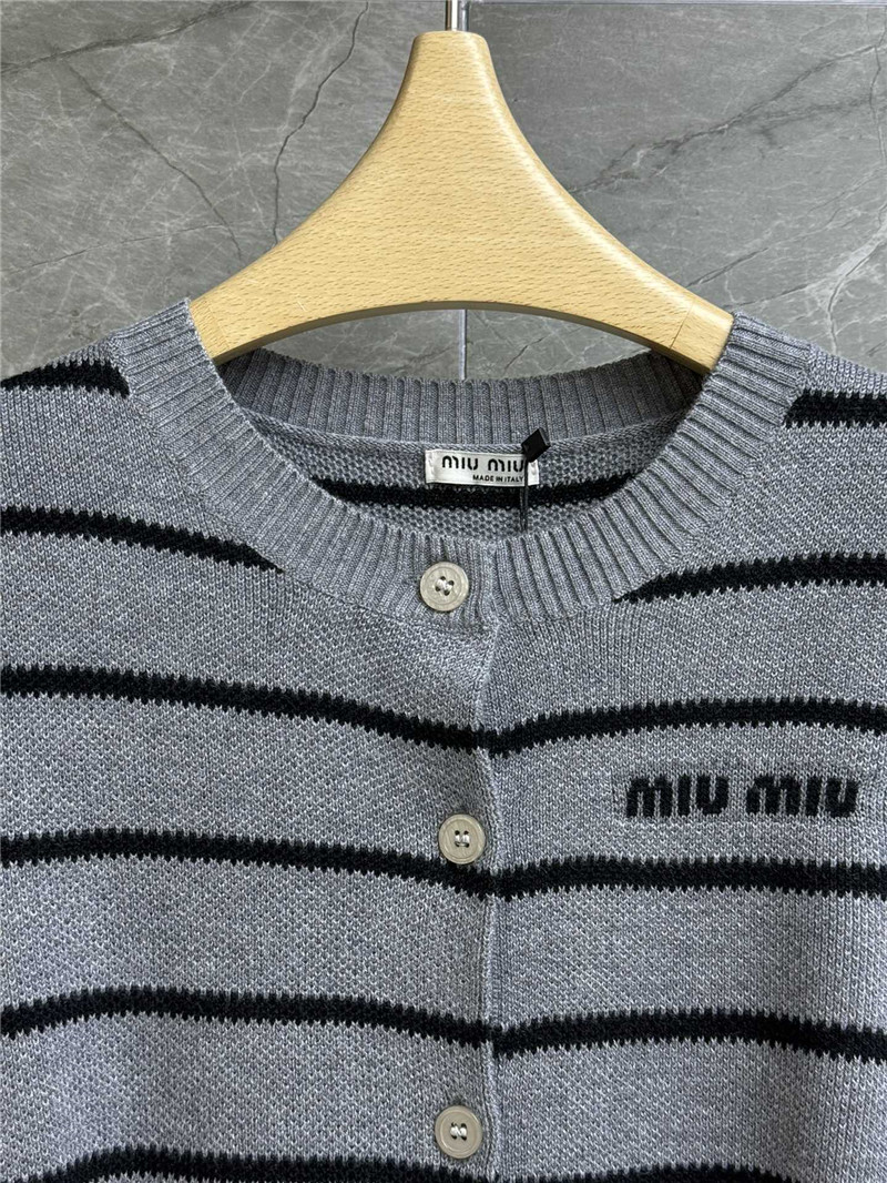 M1um1u contrast striped cardigan replica designer clothes