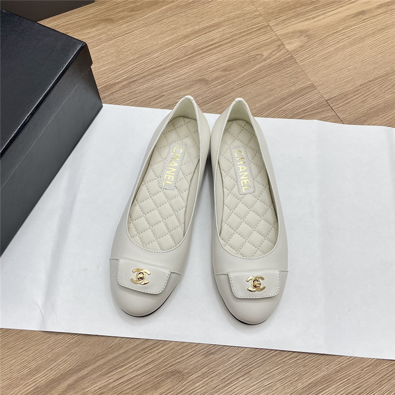 Ch**el white turnlock ballet flats