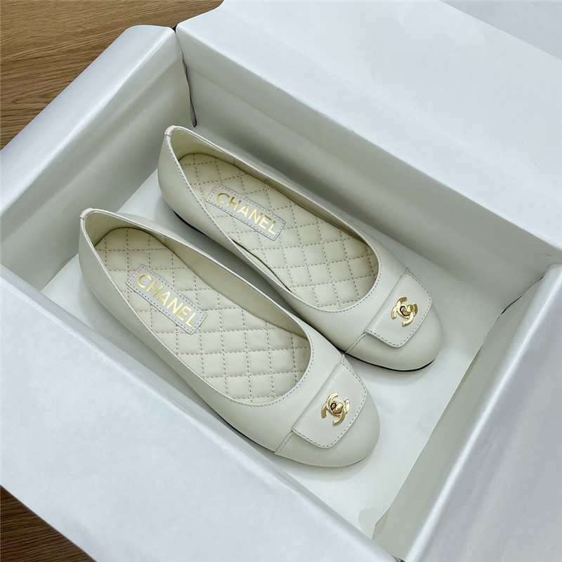 Ch**el white turnlock ballet flats