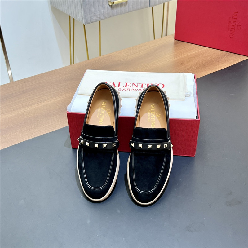 Va1e*ntin0 leisure flows split leather loafer black