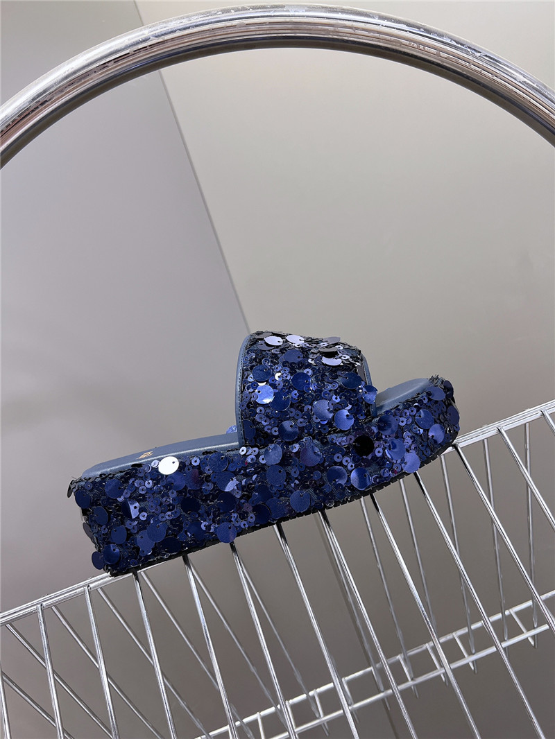 F**di navy glitter platform slides