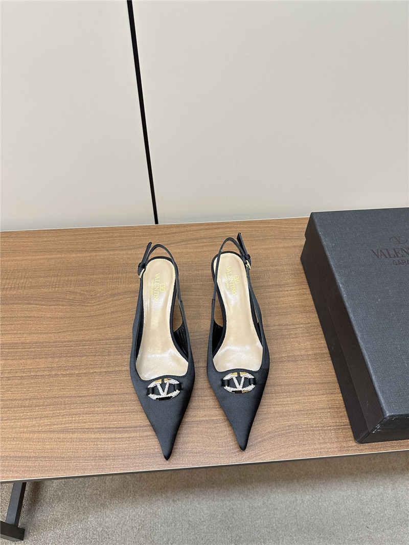 Va1e*ntin0 the bold edition vlogo slingbacks black satin