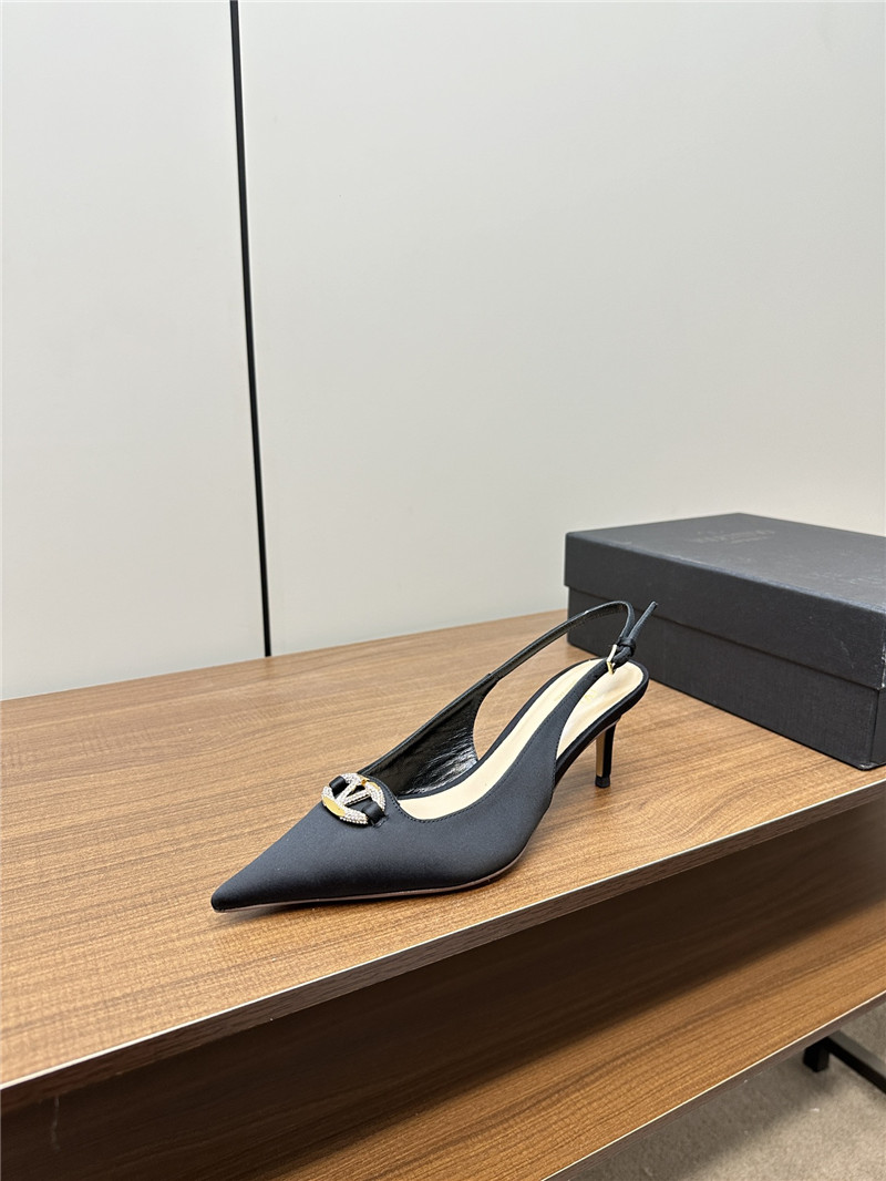 Va1e*ntin0 the bold edition vlogo slingbacks black satin