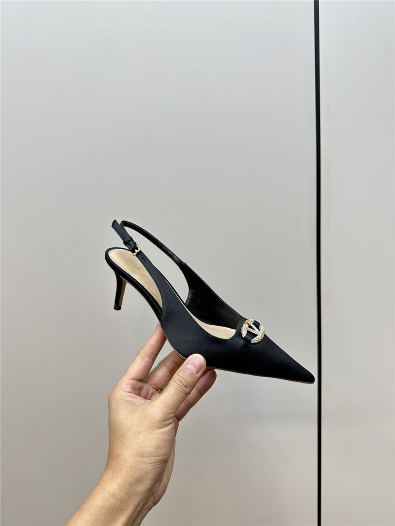 Va1e*ntin0 the bold edition vlogo slingbacks black satin