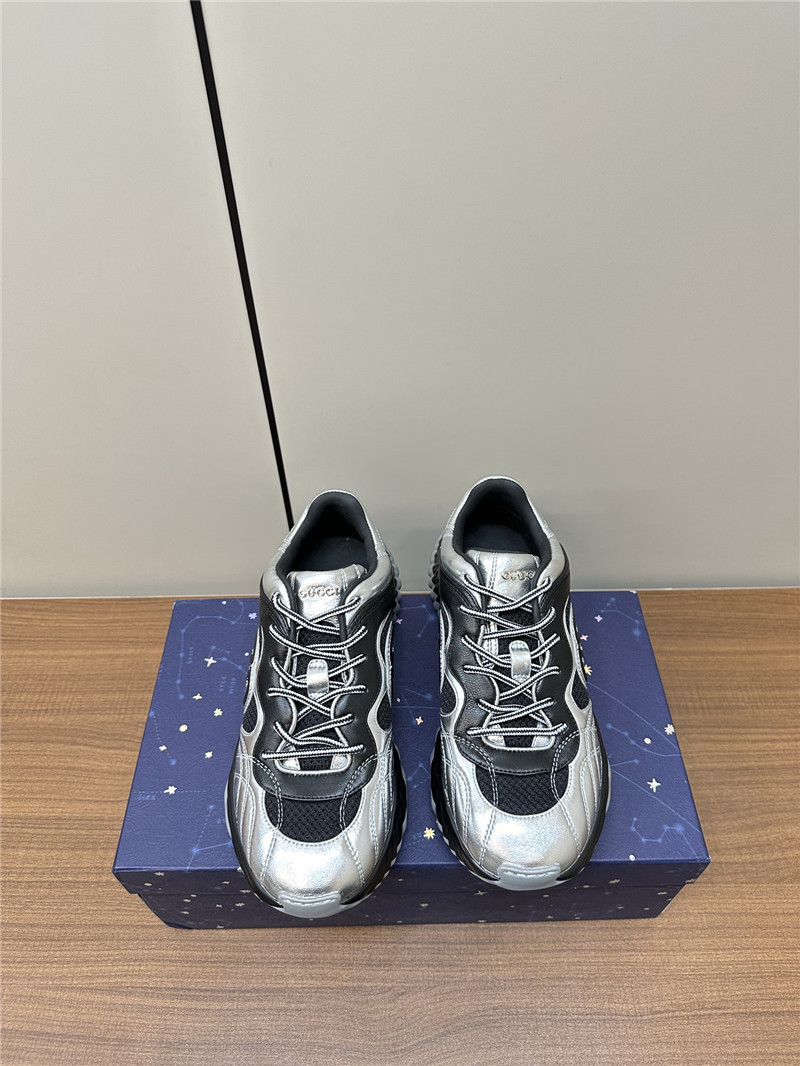 Gvc*1 interlocking g chunky sneakers black silver