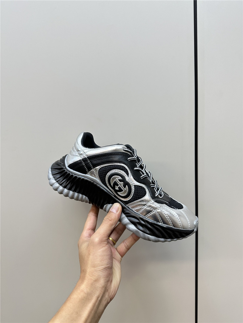 Gvc*1 interlocking g chunky sneakers black silver