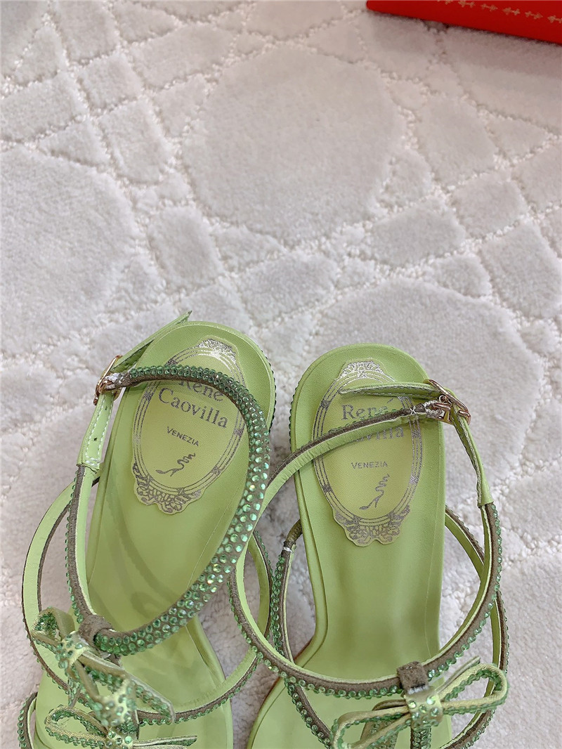 Rene Caovilla Jeweled Caterina Green Sandals