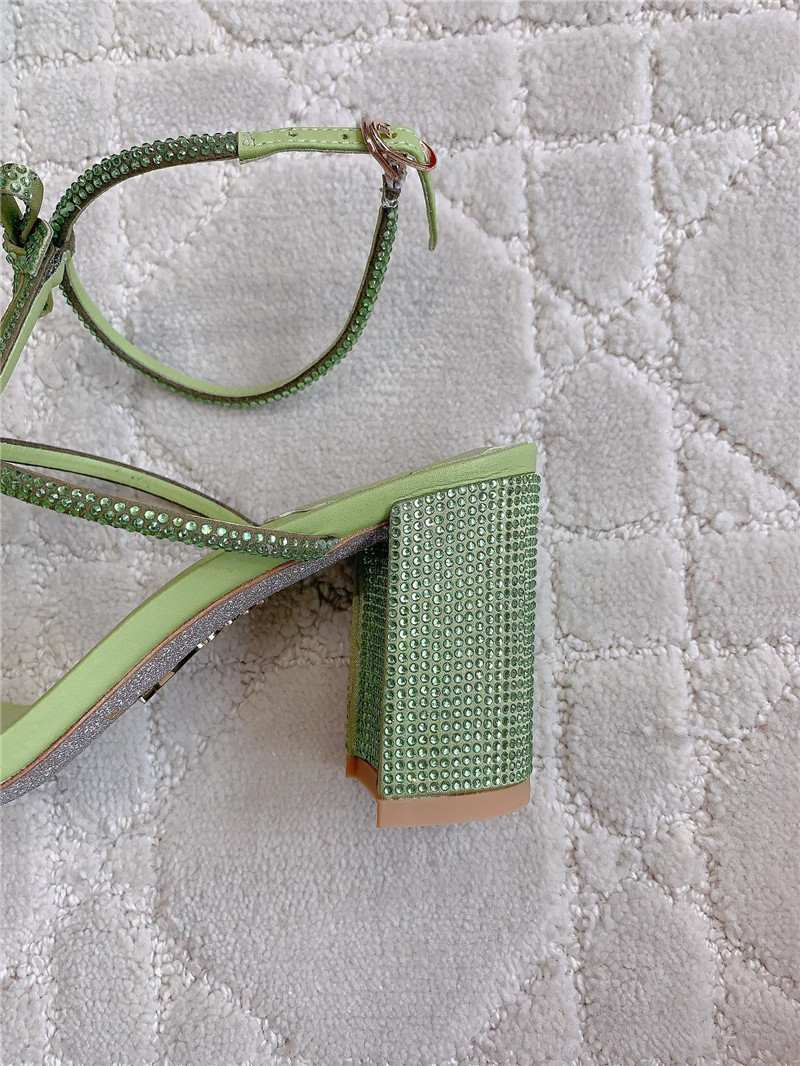 Rene Caovilla Jeweled Caterina Green Sandals