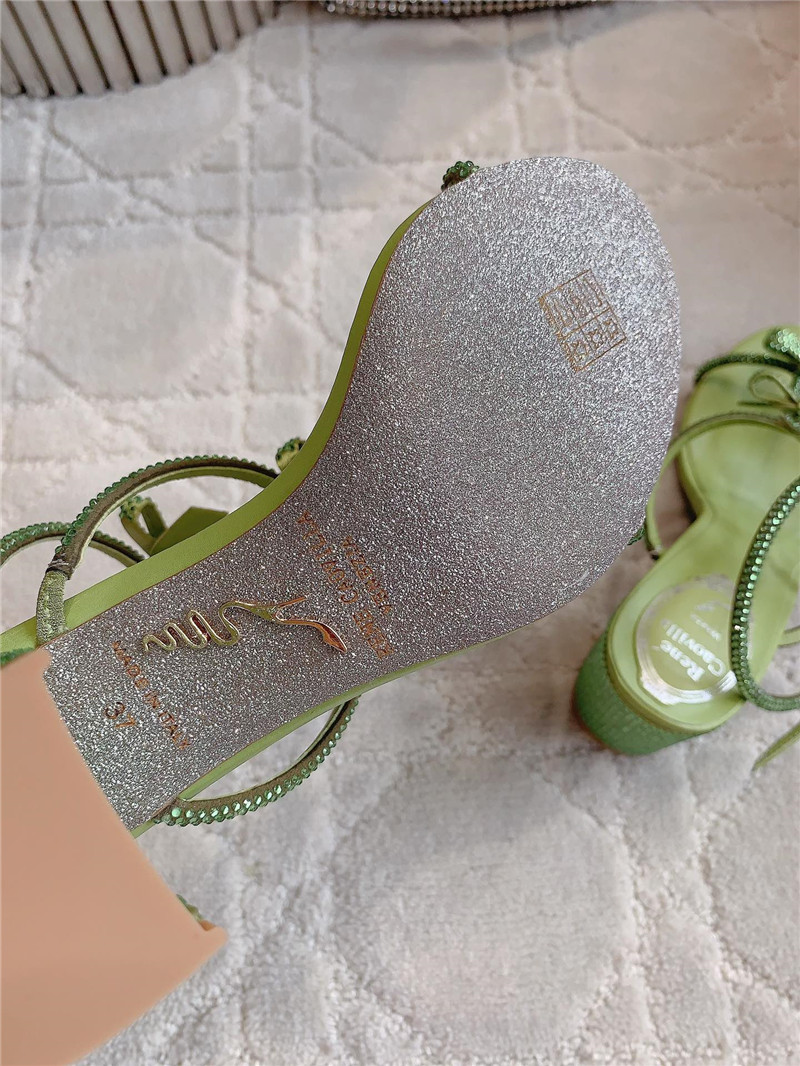 Rene Caovilla Jeweled Caterina Green Sandals