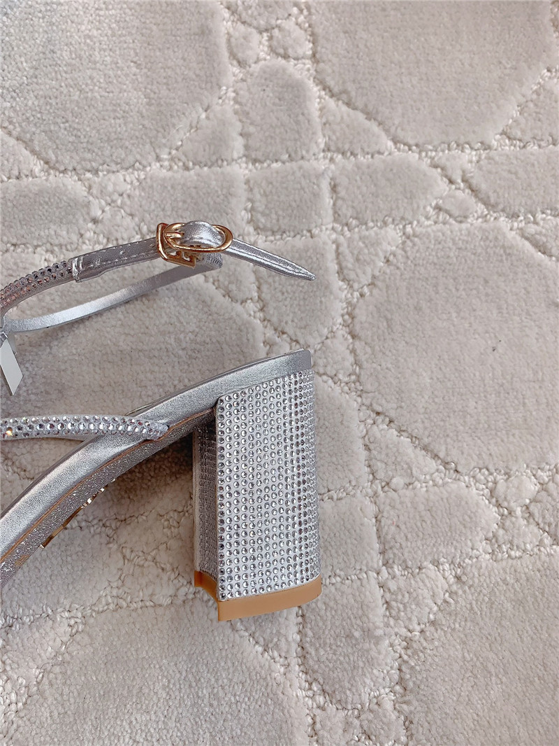 Rene Caovilla Jeweled Caterina Silver Sandals