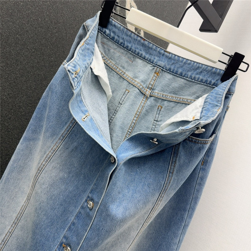 Moncler buttoned denim midi skirt replica d&g clothing
