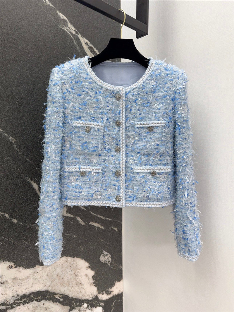 Ch**el colorful tweed jacket replica designer clothes
