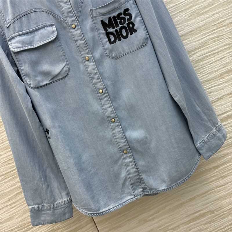 D10r washed blue denim shirt replica d&g clothing