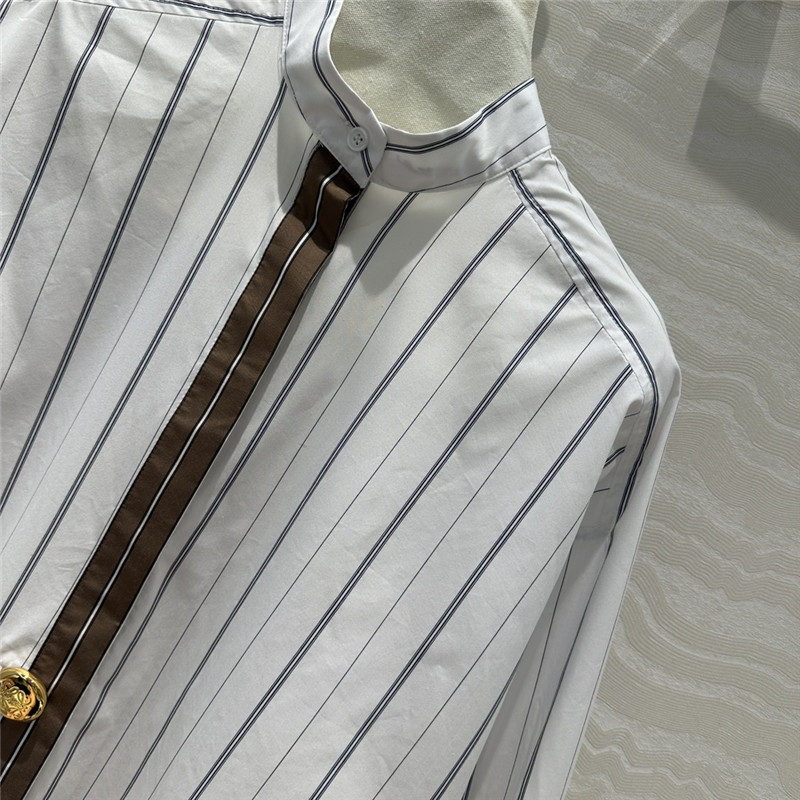 L0ew* metal button decorative striped large shirt replica clothes