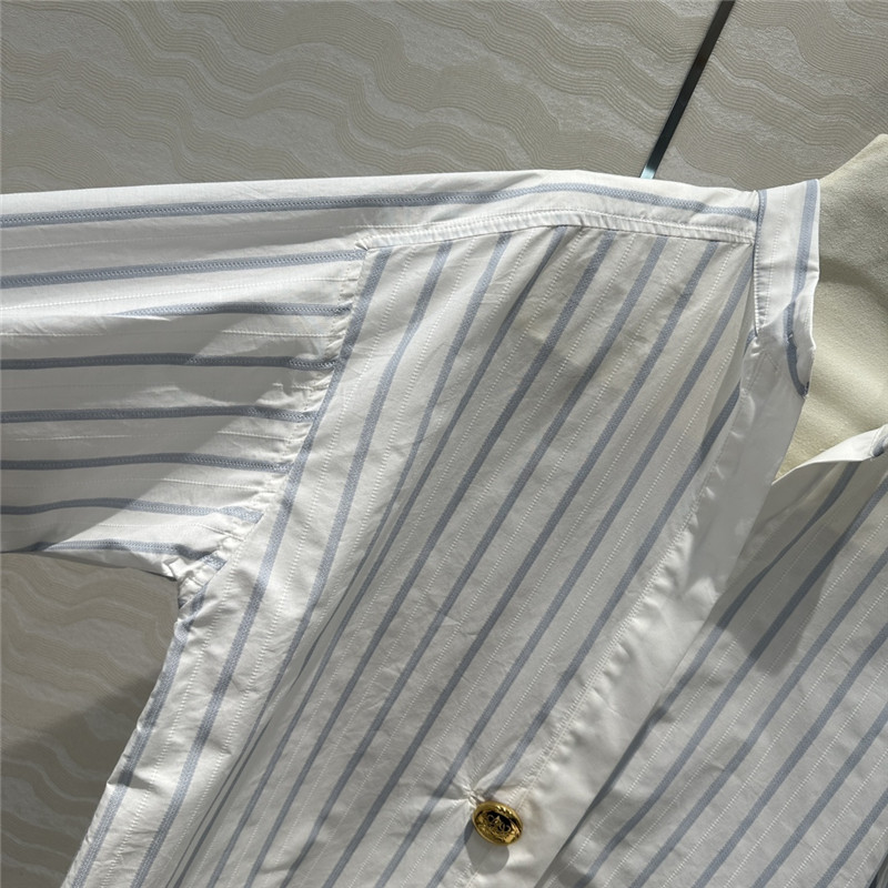 L0ew* metal button decorative striped large shirt replica clothes