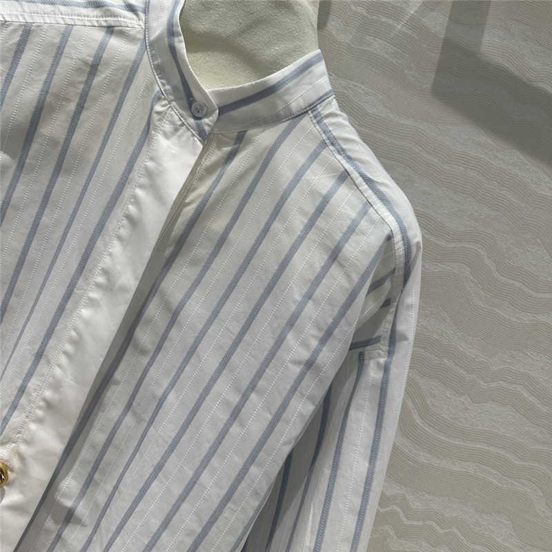 L0ew* metal button decorative striped large shirt replica clothes