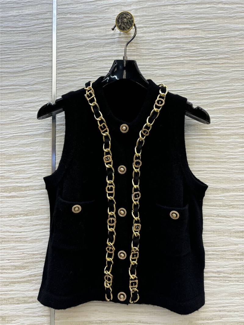 Ch**el chain trim vest replica designer clothes