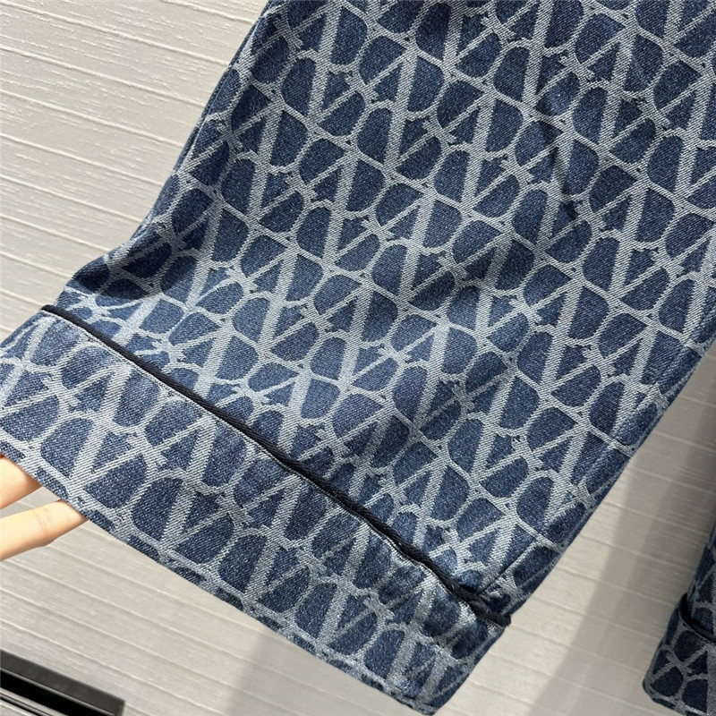 Va1e*ntin0 v jacquard denim trousers replica clothes