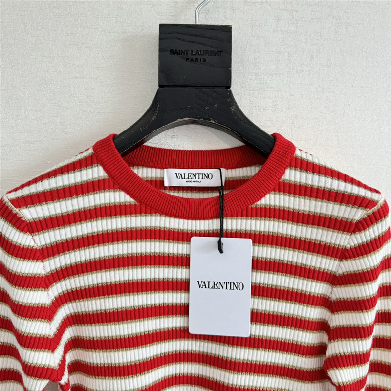 Va1e*ntin0 gold thread striped top replica d&g clothing