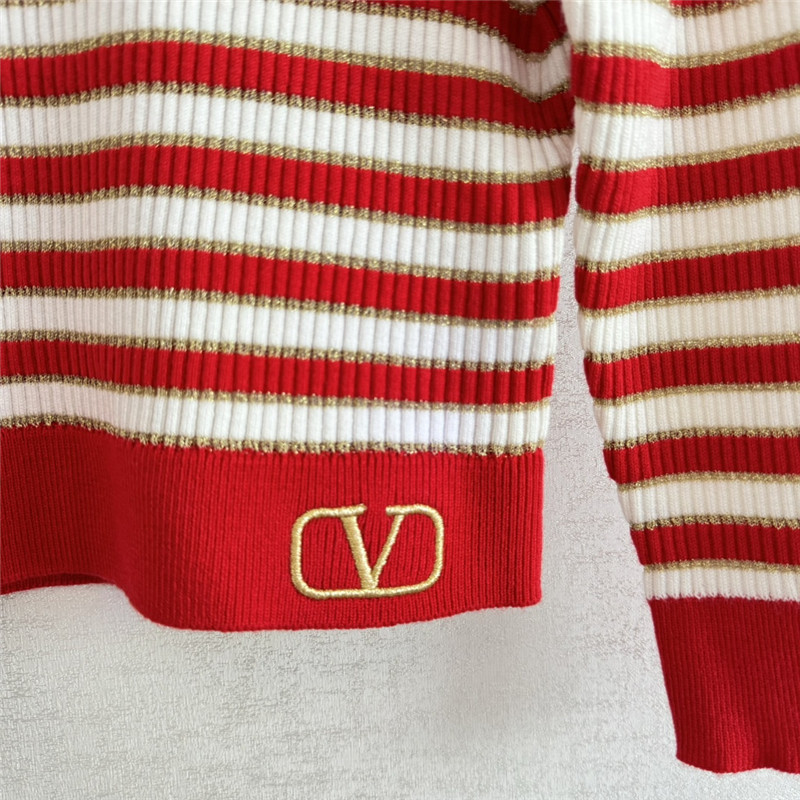 Va1e*ntin0 gold thread striped top replica d&g clothing