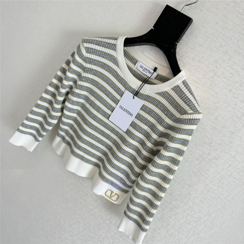 Va1e*ntin0 gold thread striped top replica d&g clothing
