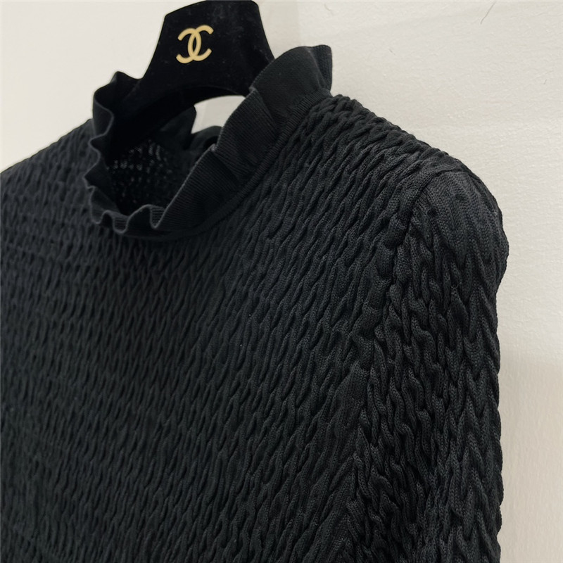 Ch**el geometric wave pleated short sleeves replica d&g clothing