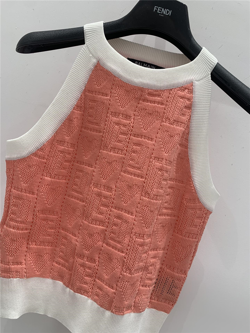 Balmain knitted halter neck vest cheap replica designer clothes