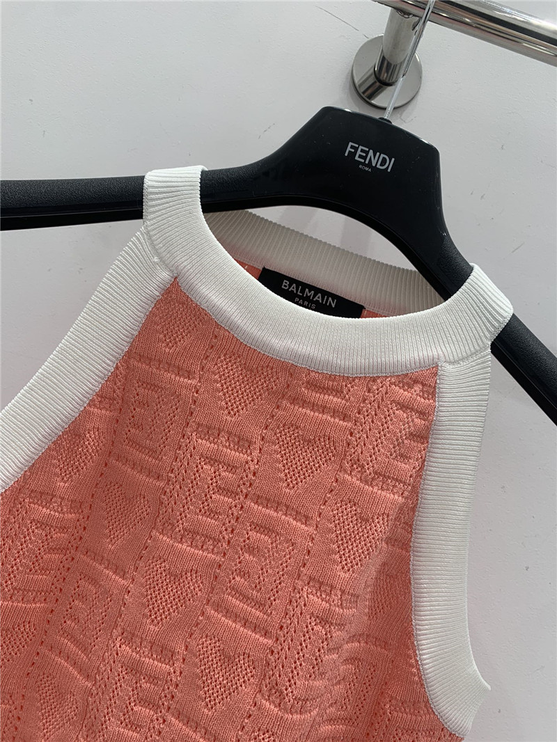 Balmain knitted halter neck vest cheap replica designer clothes