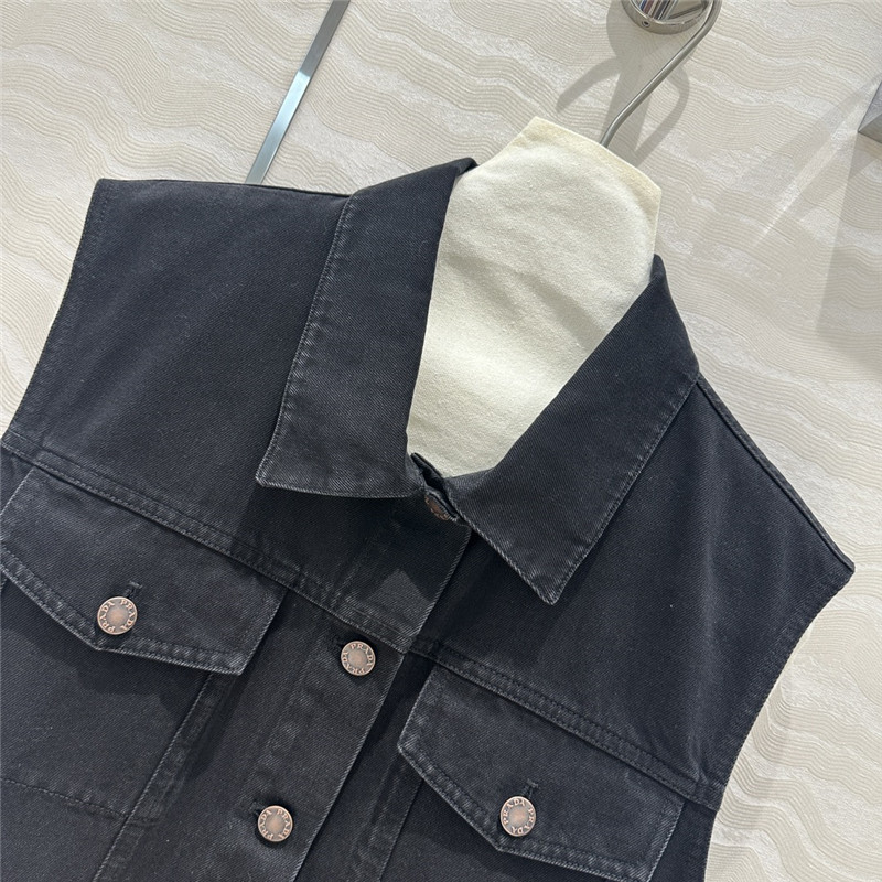 Pra*a black functional long vest replica clothing sites