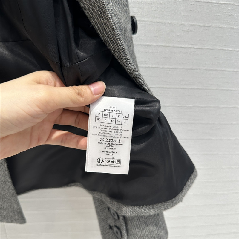 D10r grey double-breasted suit jacket replicas clothes