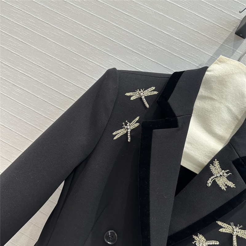 D10r velvet trim double breasted suit jacket replica d&g clothing