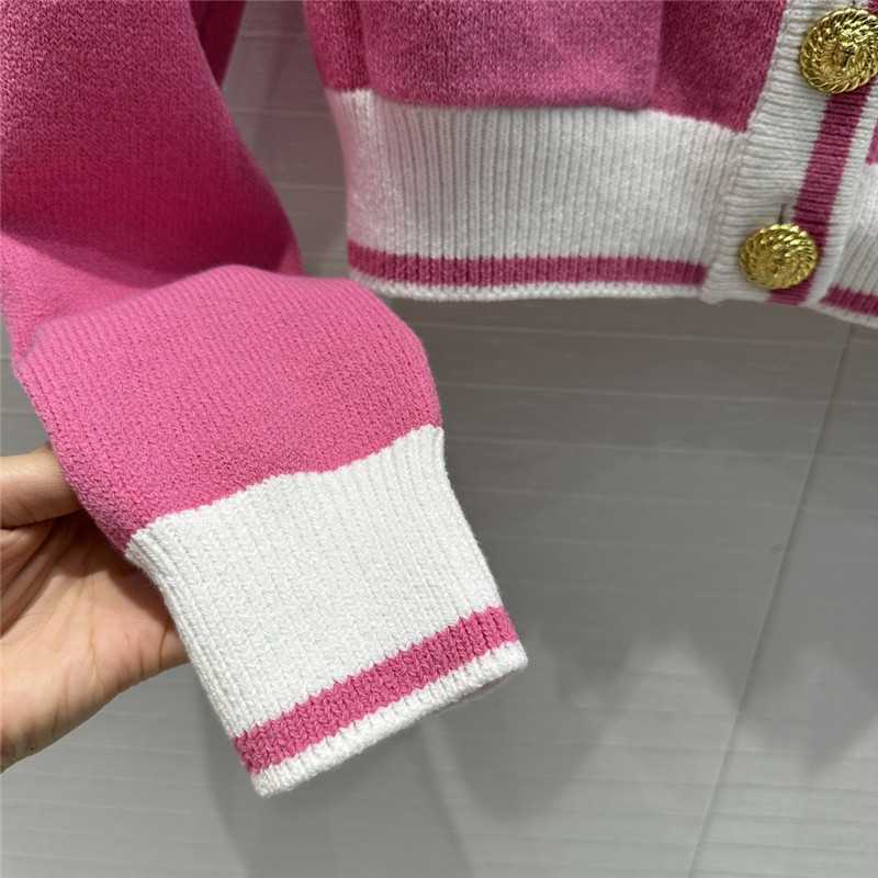 Balmain gold button knitted short cardigan replica clothes
