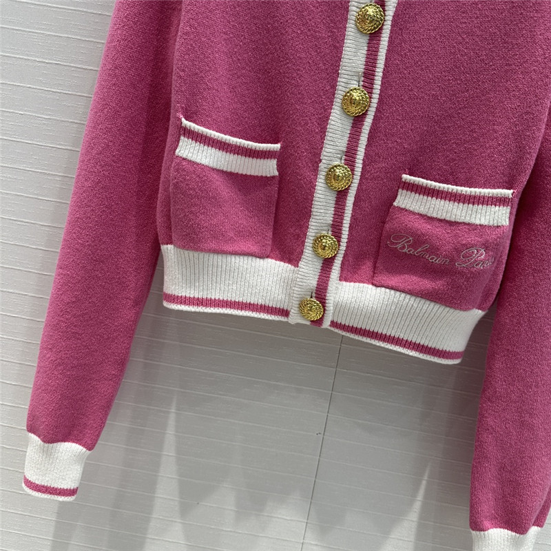 Balmain gold button knitted short cardigan replica clothes