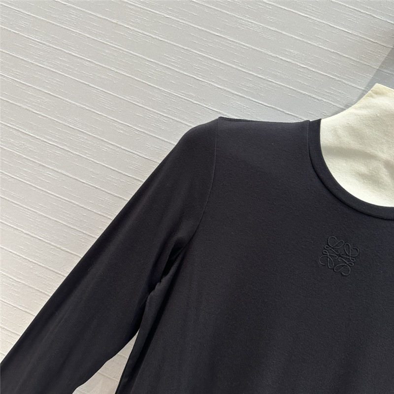 L0ew* knot embroidered bottoming shirt replica clothing