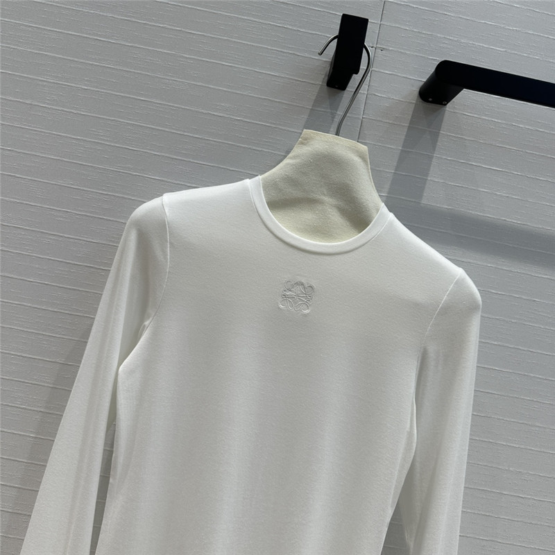L0ew* knot embroidered bottoming shirt replica clothing